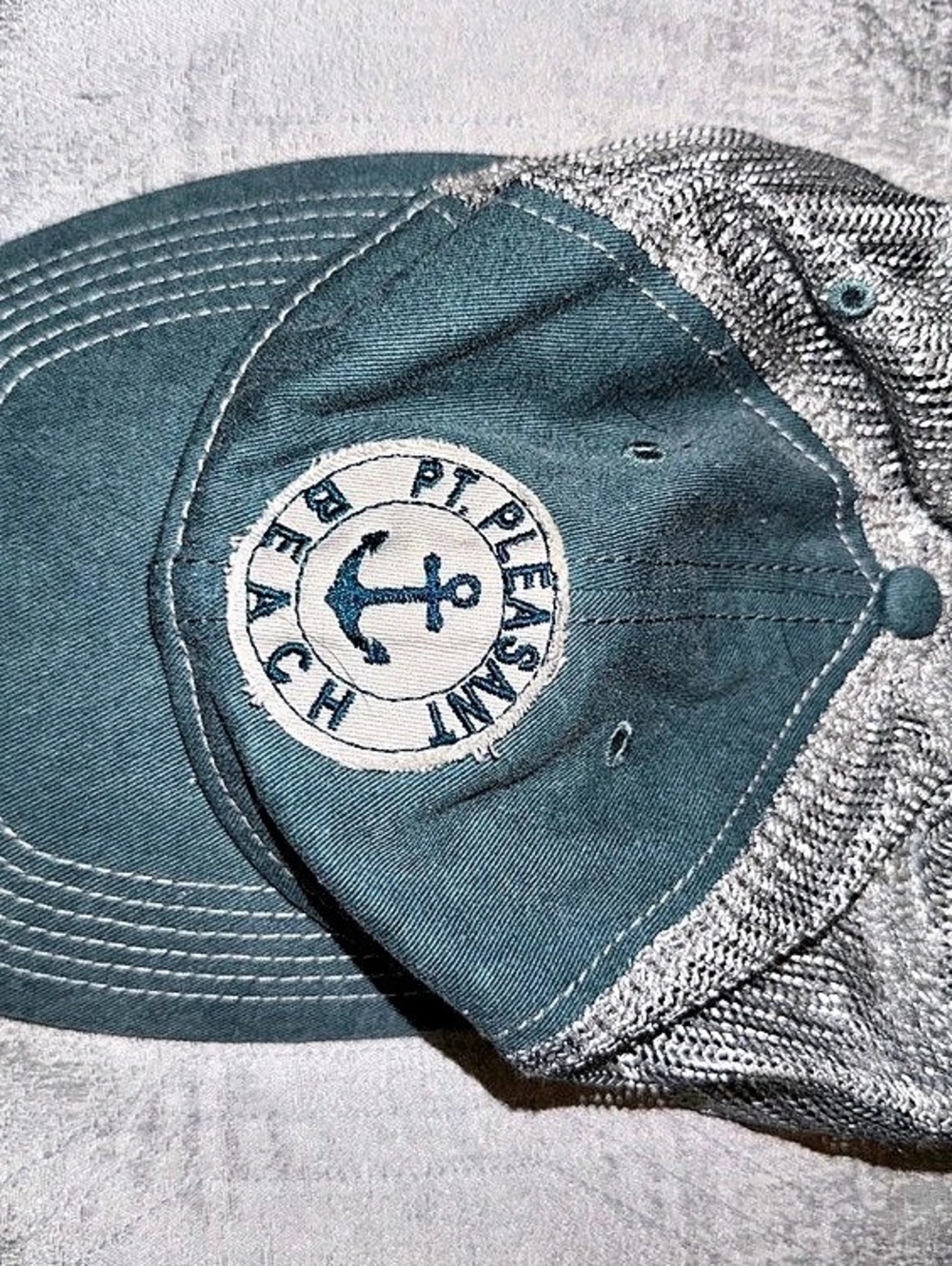 Blue 84 Pt. Pleasant Beach Trucker Hat Blue & Gray